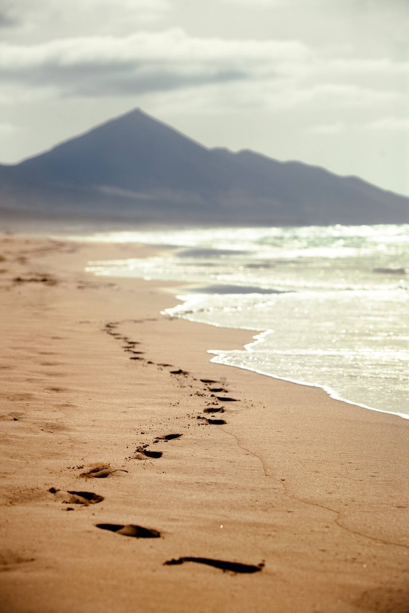 foot prints on beach